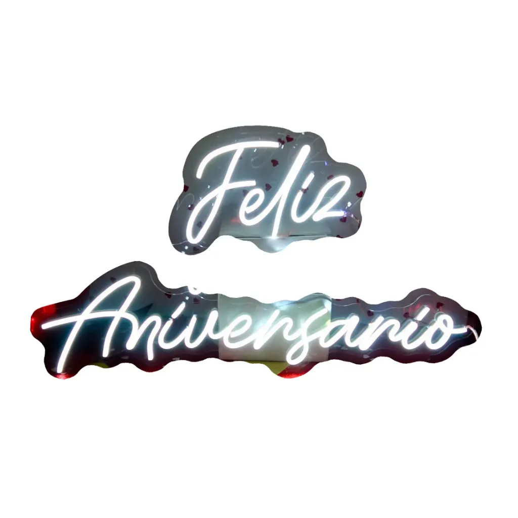 [A079-BF] Felíz Aniversario 2 partes (Blanco Frio)