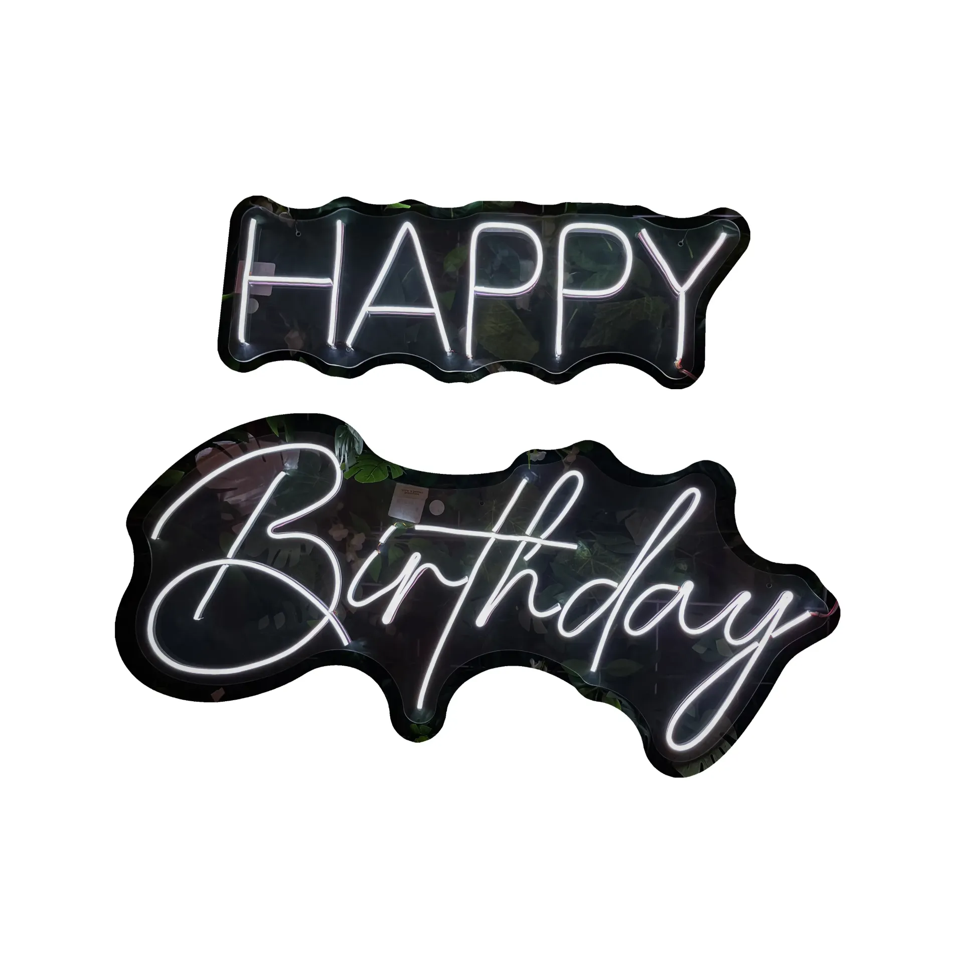 [A195-BF] Happy Birthday 2 piezas. (Blanco Frio)