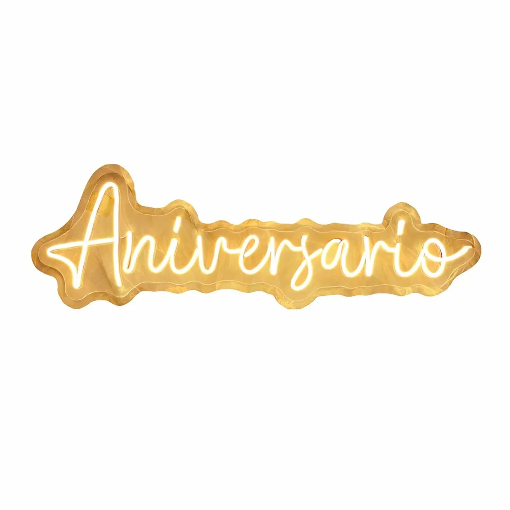 [A201-BC] Aniversario 1 renglón (Blanco Calido)