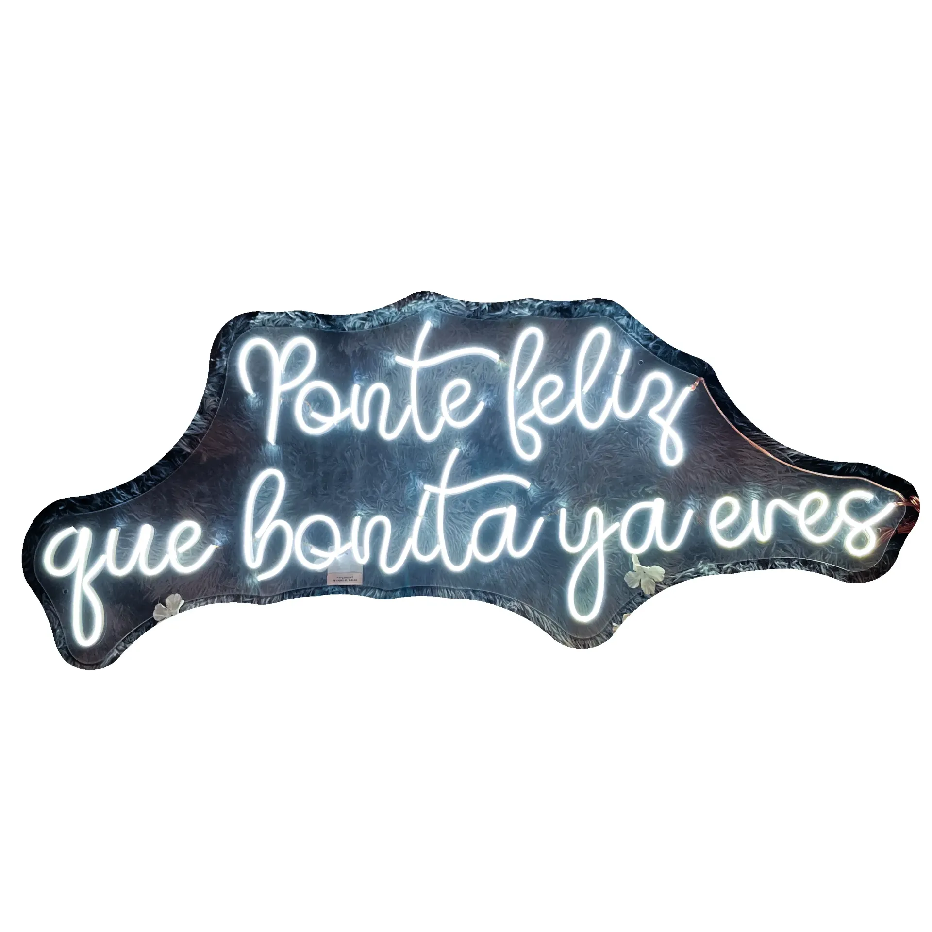 Ponte feliz que bonita ya eres 2 renglones_100cm x 40cm