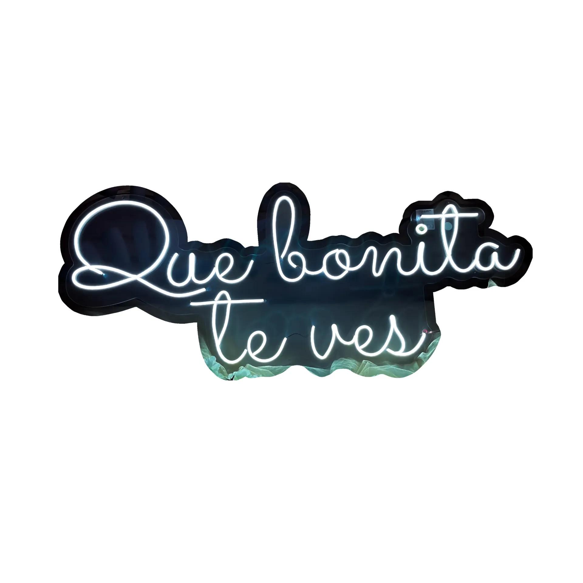 [A188-BF] Que bonita te ves 2 renglones_100cm x 40cm (Blanco Frio)